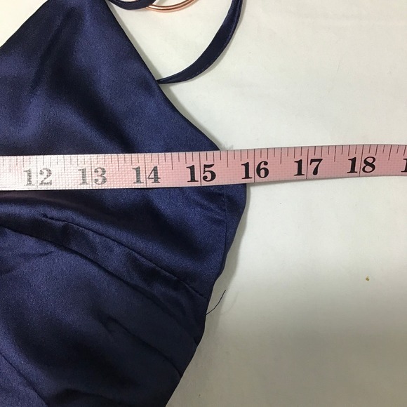 LULU'S XS Navy Blue Precious Sentiments Pleated Surplice Neck Maxi Dress NEW B29 - Picture 5 of 9